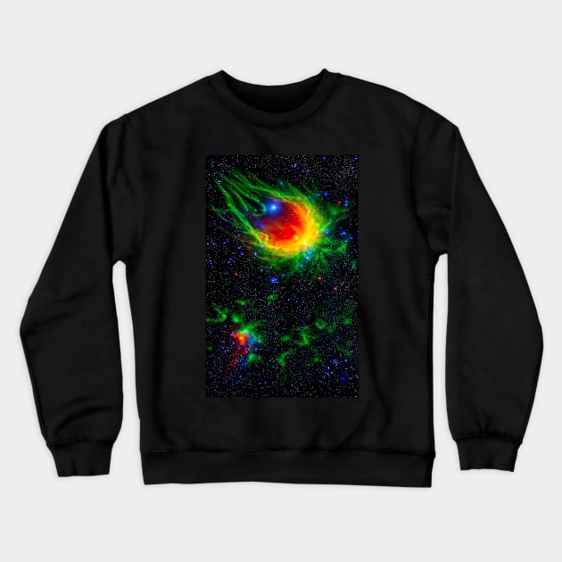 Black Light Space Painting "SB-02" Crewneck Sweatshirt by UnderBlackLight